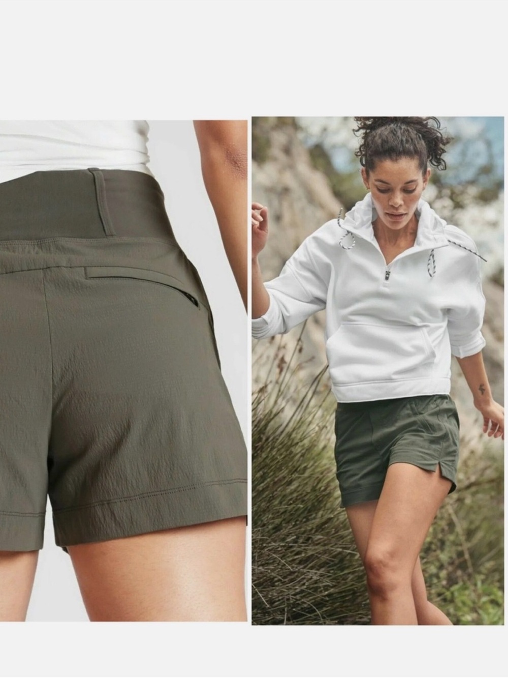 Athleta Olive Green Women's Trekkie Shorts Size 14